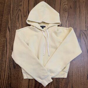 J.Crew Heritage Fleece Cropped Pale Yellow Pullover Women's Hoodie Size S
